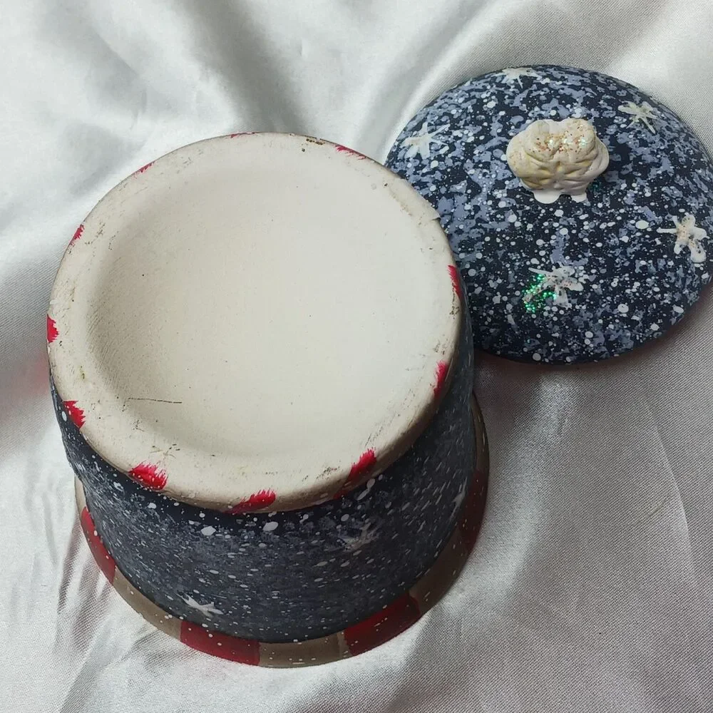 IT'S SNOW TIME 3'' SNOWMAN CERAMIC CANDLE W/LID